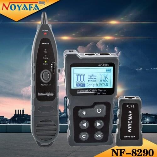 Noyafa NF-8209 Line Finder Cable Tracker CAT5 CAT6 Lan Tester PoE Test Networking LCD Display Scan Cable Wiremap Tester Tools