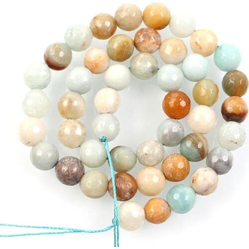 Natural Stone Tangent Blue Red Charm Round Loose Beads For Jewelry Making Needlework Bracelet DIY Strand 4-12MM