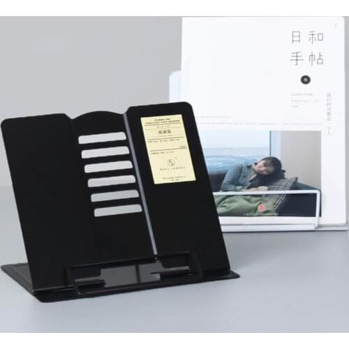 Portable Metal Adjustable Reading Book Holder Support Document Shelf Bookstand