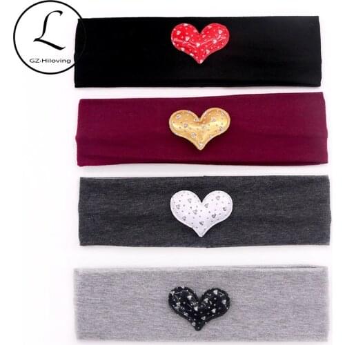 Baby Girls boys heart Cotton headbands hairbands Summer Soft Elastic Hairbands For kids childs Toddler Wholesale Heawear Girls