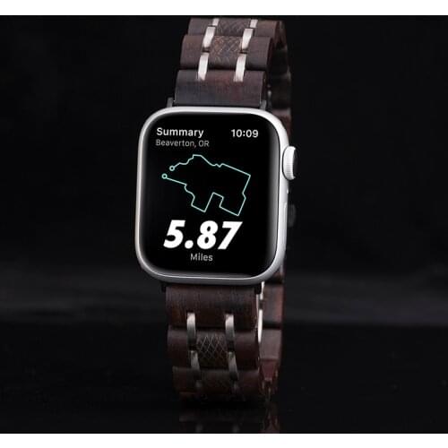 Replace Bracelet for Apple Watch 4 Band Series Wood Strap 38mm 42mm 40mm 44mm Black Watch Band