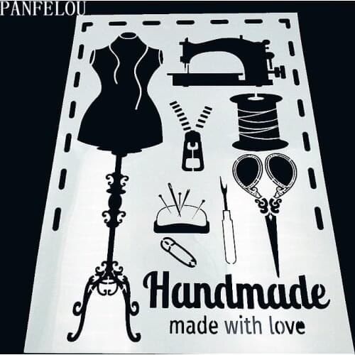 29.5*21cm Sewing clothes scrapbook stencils spray plastic mold shield DIY cake hollow Embellishment printing lace ruler