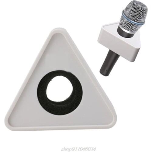 White Hole Triangular Mic Microphone TV Interview Logo Flag Station DIY J11 21 Dropshipping