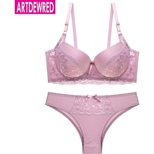 Womens Sexy Bra Set Luxury Lace Plus Size Panty Underwear Set Red Black Blue Temptation Bra Brief Sets