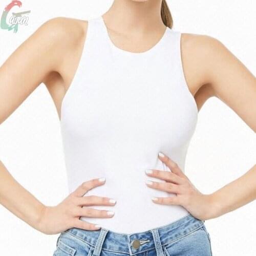 Summer 2021 New Women Solid Color Sexy Bodysuit Push Up Sleeveless Bodycon Body Suit Summer Fashion Streetwear Outfits Body Top