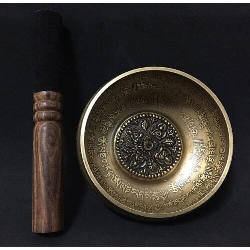 12cm New Design Nepal Chakra Yoga Singing Bowl Buddhism Brass Tibetan Bowls