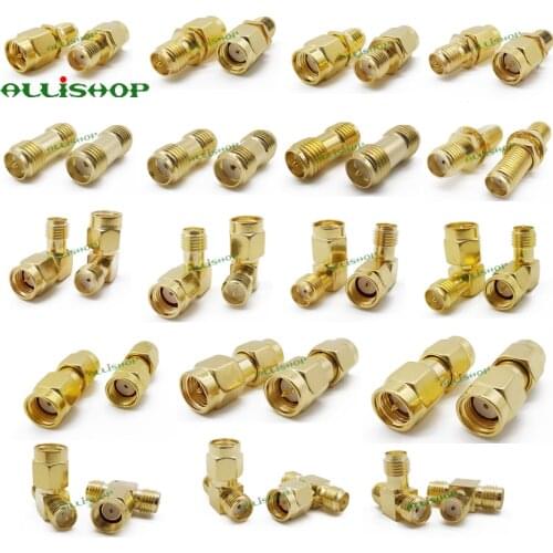 18Pcs SMA Connector Kits Adapter SMA RP SMA Male and Female RF Coax Coupling Nut Converter For WIFI Antenna Extension Cable
