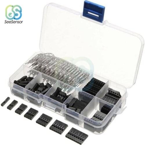 310pcs/Set 2.54mm Male+Female Dupont Wire Jumper Pin Header Connector Housing Kit Connector Terminal With Box 18-26AWG