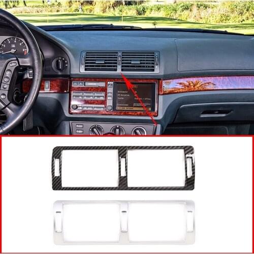 Car ABS Matte Chrome Center Console Air Conditioning Outlet Vent Frame Trim For BMW 5 Series E39 1996-2003