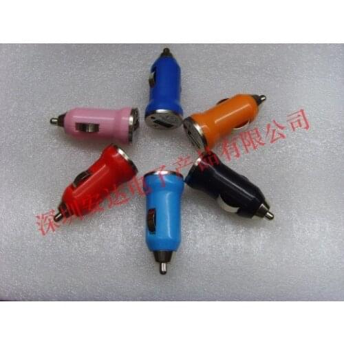 Car charger mini mini car charger color universal USB car charger 5V 1000mA