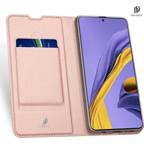 For Samsung Galaxy A71 DUX DUCIS Skin Pro Series Flip Cover Luxury Leather Wallet Case Full Good Protection Steady Stand