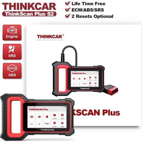 THINKCAR ThinkScan Plus S2 DIY obd2 Car Diagnostic Tool ECM/ABS/SRS System Scan Tools 2 Option Resets obd2 Scanner free shipping