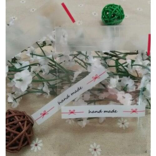 E1 Handmade hand made mini lace bow clear gift packaging opp bag self-adhesive bags candy bag biscuit cookies bags