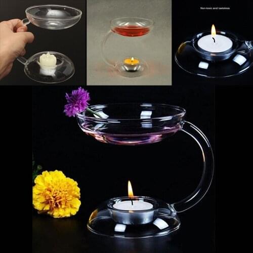 Elegant Aroma Glass Candlestick Candle Holder Aroma Oil Warmer Stove Gift Aroma Burner Stove Home & Garden Decor