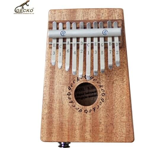 Gecko 10 Key Kalimba African solid mahogany Thumb Piano Finger Percussion Keyboard Kids Connect EQ