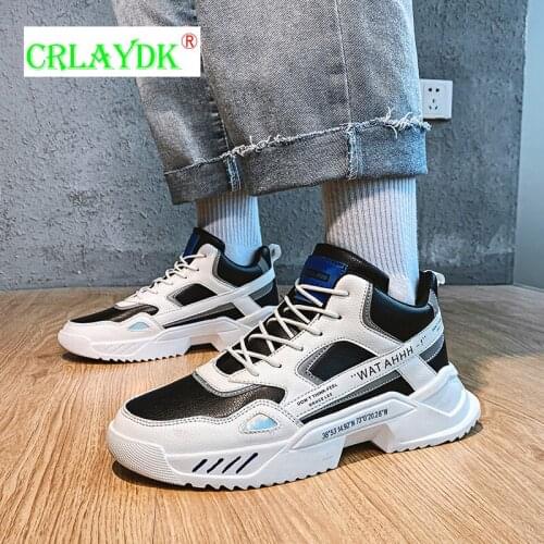 CRLAYDK Sneakers for Men Designer Shoes Causal High Top Increased Boys Ankle Breathable Tennis Outdoor Walking Students Trainers