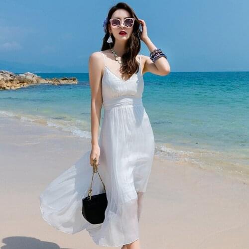 Summer Dress Women Long Boho White Dress Silk Backless Dressed Sexy Beach Party Dresses Maxi Dresses Verano LWL1529