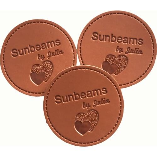 Best Price High Quality Custom Black Round Leather Label Garment Patches For Clothing
