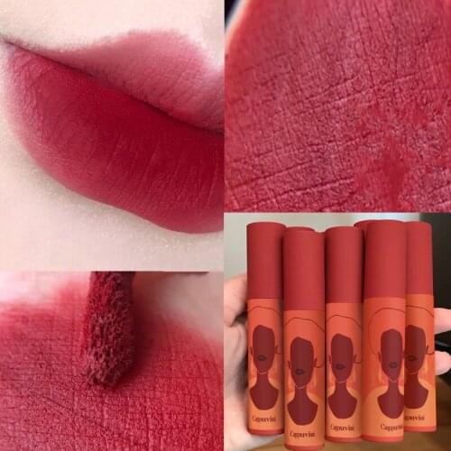 Matte Liquid Lipstick 6 Colors Glitter Velvet Lip Gloss Waterproof Moisturizing Long Lasting Lip Tint No Fading LipGloss Makeup