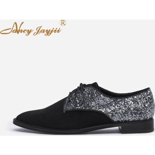 Ms. Nancy Kayjii Black Fashion 2019 Flat Shoes Women Spring Round Toe Low Heel Casual Dress Fashion Shoe Size 4-16