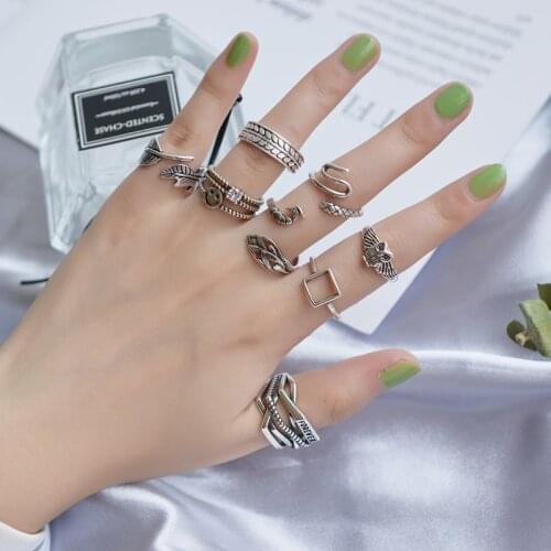 REETI Multi-style Vintage 925 Sterling Silver Rings Handmade Size 18mm Adjustable Thai Silver Rings For Men Women