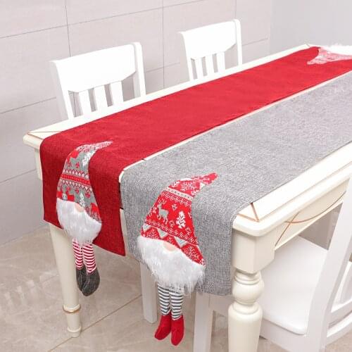 New Christmas Decorative Faceless Doll Table Runner Creative Rudolph Dining Table Decorative Tablecloth Placemat