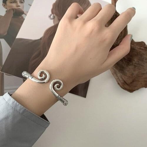 New Arrival 100% 925 Sterling Silver Retro Weaving Twist Ladies Bangle Jewelry For Women Birthday Gift Wholsale