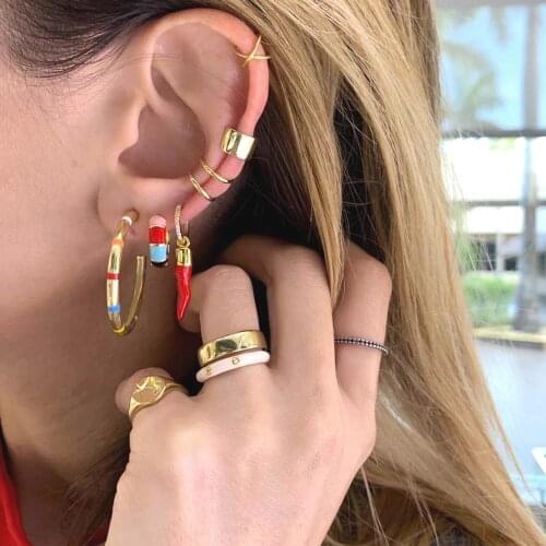 New Arrived Wholesale Gold Color Small Red Chilli Pepper Drop Earrings Hook Top Quality Nice Jewelry Accessories HOT Summer