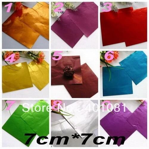 5000pcs 7cm*7cm tin foil paper for wrapping Chocolate drops or candies, free shipping