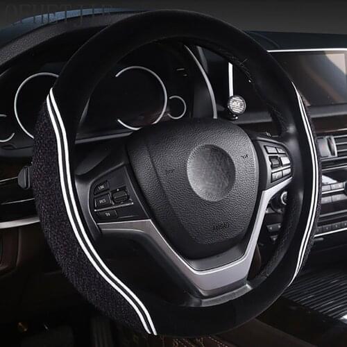 QFHETJIE Winter Fluff Warmth, Soft, Car Steering Wheel Cover, Non-slip, Wear-resistant and Durable Fashion Accessories