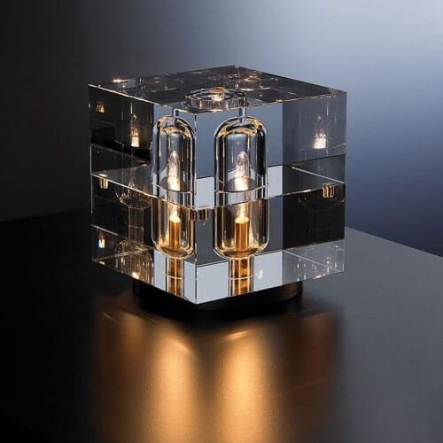 Bedroom Bedside Transparent Crystal Table Lamp Luxury All Copper Creative Simple Desk Decoration Decorative Small Night Light