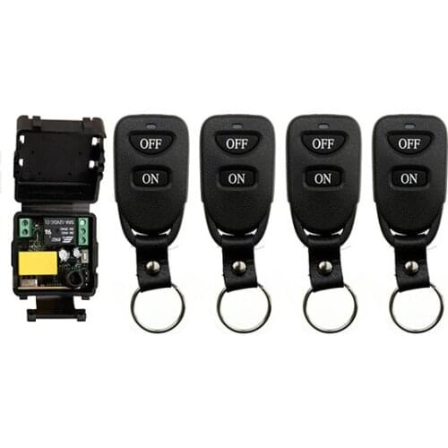 AC220V 1CH 10A Remote Control Light Switch Relay Output Radio Receiver Module and Belt buckle Transmitter / window/Garage Doors