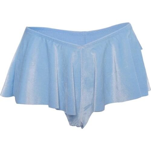 Sexy Women Short Mini Skirt Culottes Girl Micro Mini Skirt Dance Clubwear Pleated Skirt Blue