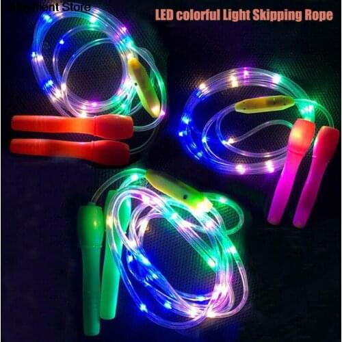 Light Up Jump Ropes Led Skipping Random Color Kids Children Single Luminous Body Exercise Fitness