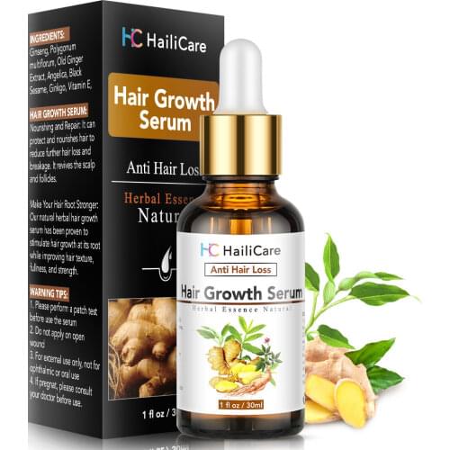 Hair Growth Serum Ginger Hair Growth Oil Anti Hair Loss Treatment for Thinning Hair Strengthen Hair Roots for Women Men 30ml