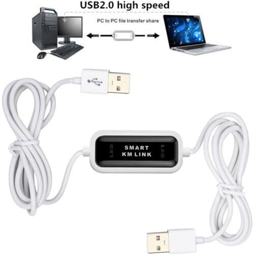 USB 2.0 Smart KM Link 2 Computer Keyboard Mouse Share Sync Data Link Cable Transferring Files Copy From One PC To The Other PC