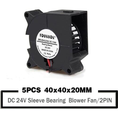 5PCS YOUNUON 24V Brushless DC Cooling Turbine Blower Fan 4020 4cm 40mm 40x40x20mm 2Pin