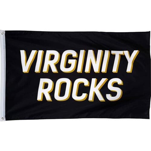 Virginity Rocks Flag 3x5 Feet Blue Thicker Quality Fabric Wall Banner with Brass Grommets College Dormitory Decoration