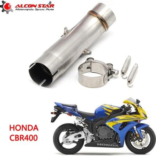 Alconstar Slip On For Honda CB400 Motorcycle Exhaust Muffler Pipe Modified Middle Tube Link Pipe Connector Fit 51mm Escape