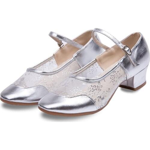 New summer dance shoes leather ladies mesh youth dance practice beef tendon soft bottom mesh breathable dancing shoes A308