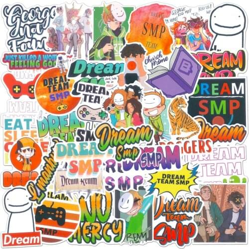 10/30/50PCS Dream Smp Stickers DIY Bike Travel Luggage Car Guitar Waterproof Joke Classic Toy Decals Cartoon Sticker for Kids