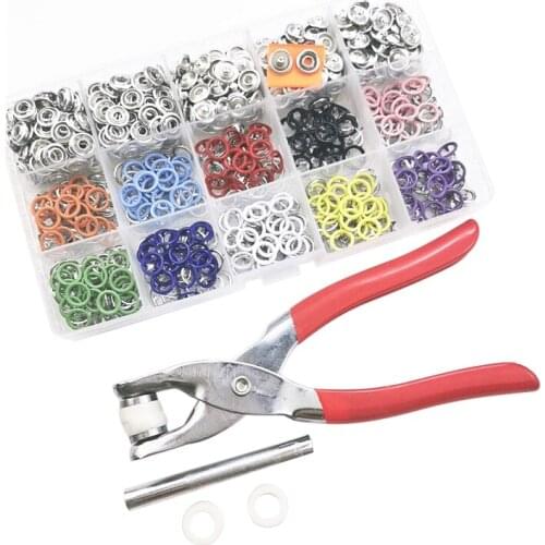 10 Colors 9.5Mm Metal Snap Buttons Rings With Fastener Pliers Press Tool Kit Snap Button For Sewing And Crafting
