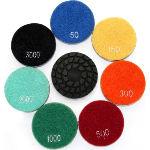 100mm 4'' Concrete Floor Pad Diamond Dry Polishing Grit 50-3000 Resin Bond Stone Tools for Granite Marble A Class Customization