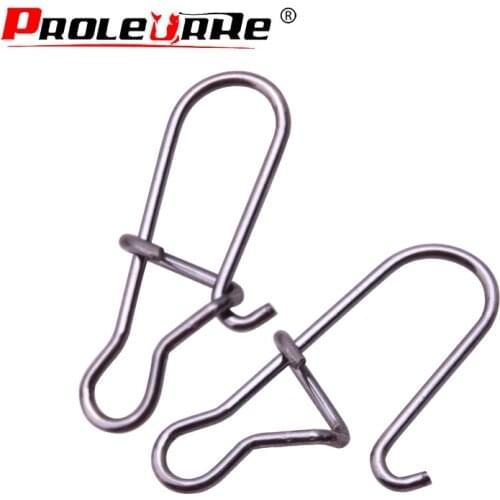 100pcs/lot Stainless Steel Fishing Connector 1# 2# Fishing Accessory Strong Drag 18 28KG 16 21mm Fishing Tool Snap Accessories