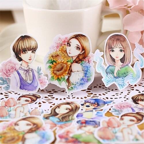 14pcs Creative Cute Self-made A beautiful department dedicated to Alice girl Scrapbooking Stickers /Decorative Sticker /DIY Craf