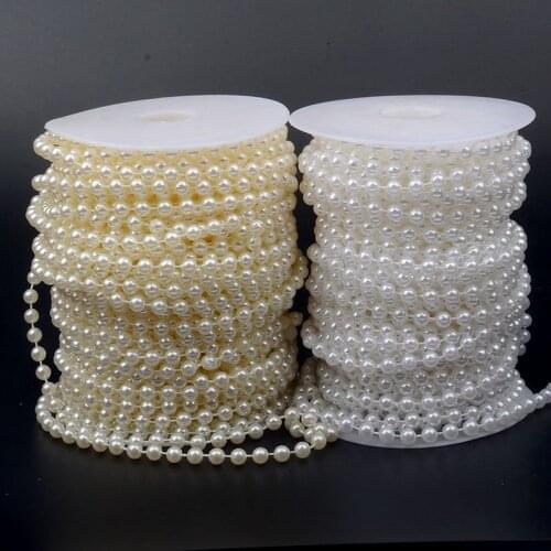 2 Meters 6mm Fishing Line Pearl Chain Beads pearls Garland Wedding Party Decoration party Supplies DIY Bride Bouquet accessories