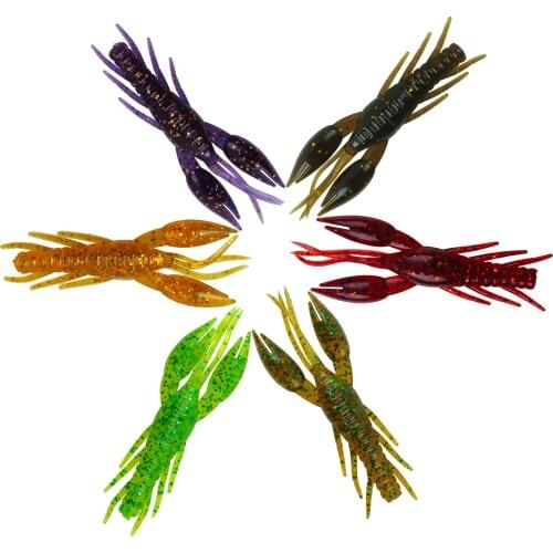 8pcs Soft Lobster Bait Fishing Lure 8cm 5.2g Rubber Crawfish Bait Artificial Soft Shrimp Bait Bass Fishing Lure