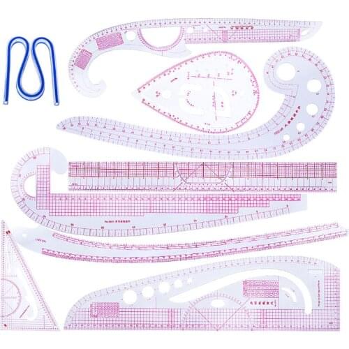 9Pcs/set Practical Sewing French Curve Cutting Ruler Measure Dressmaking Tailor Drawing Craft Tools-S001