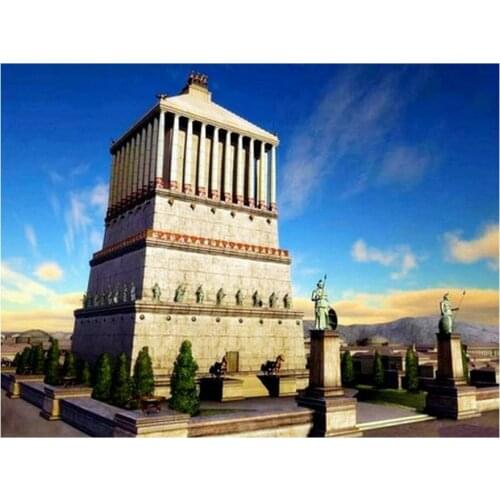 Full square /round landscape 5d diy diamond painting muslim architecture diamond mosaic russian sticker home decoration