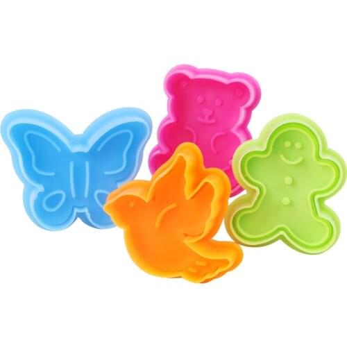 Butterfly Gingerbread Man Bear Bird Cookie Cutter Plastic Biscuit Cut Mold Baking Fruit Cut Cake Mold Embossing Printing Die